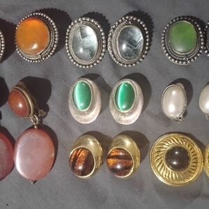 Elegant Silver and Green Stone Earrings